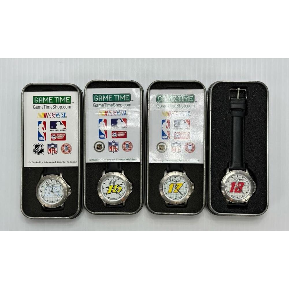 Lot 4 Game Time Watch In Original Tin NBA‎ MLB NFL NHL NASCAR # 12 16 17 18